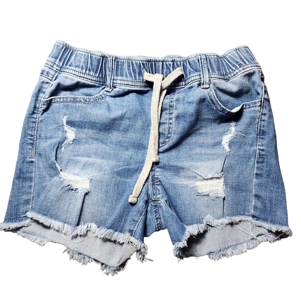 Women's Pull-on Distressed Jean Shorts Size Small